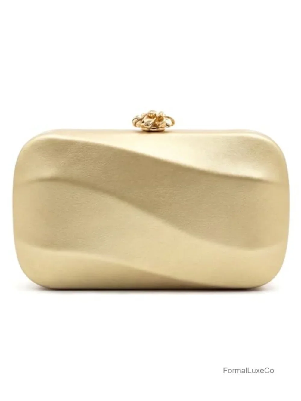 Gold Clutch Purse with Chain Evening Bag Hard Shell Formal Handbag